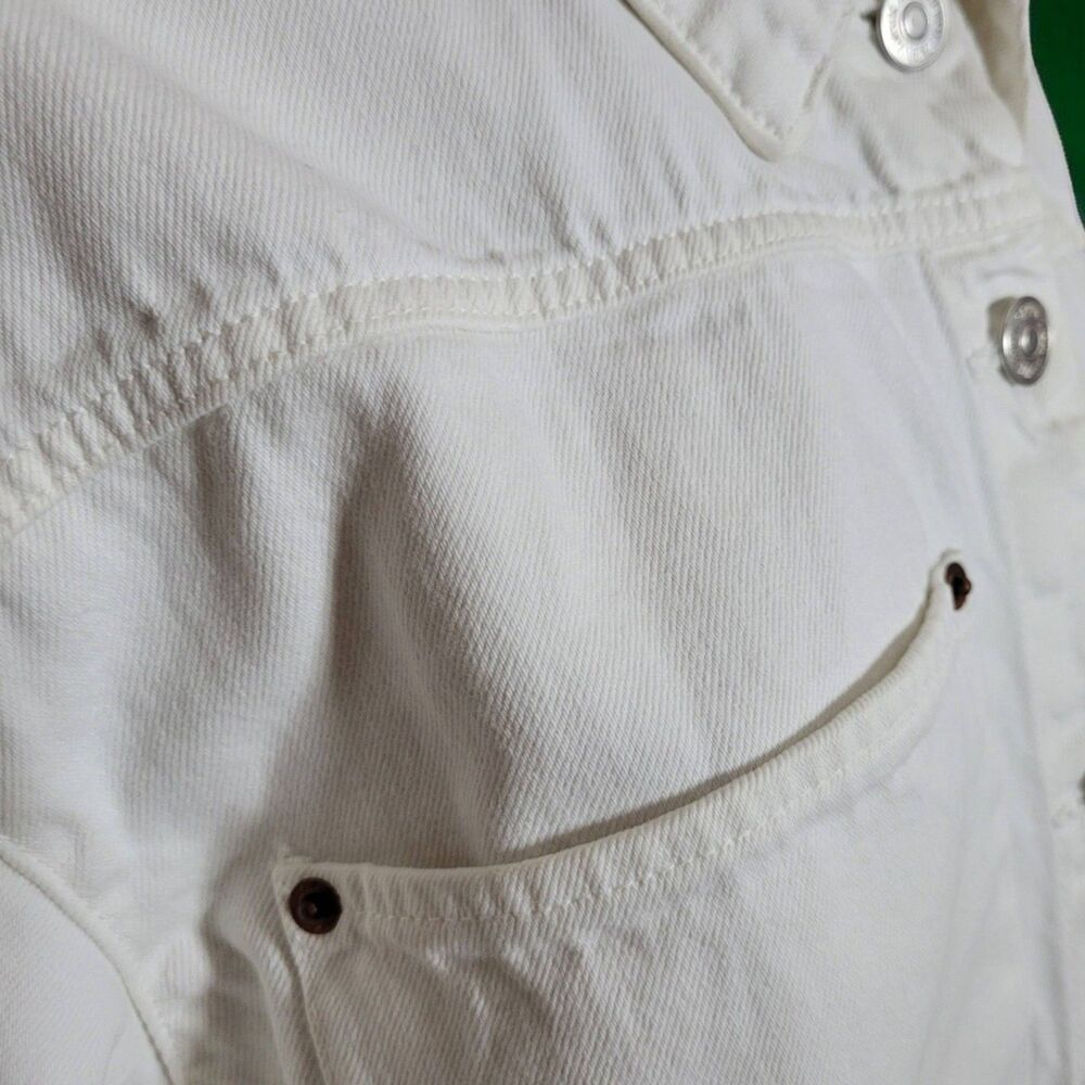 Zara Women's White Large Pocket Cropped Denim Jacket - Picture 9 of 10